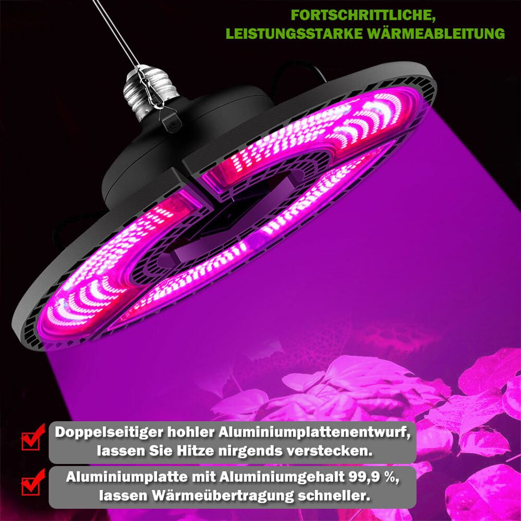 LED Pflanzenlampe Vollspektrum 300W Faltbar, LED Grow Lampe Produktbild 10