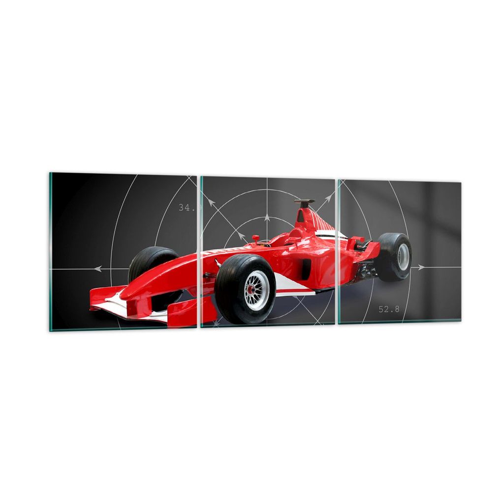 Bilder auf glas - Formel F1 Auto Geschwindigkeit - 150x50cm - Glasbilder - Wandbilder - Kunstdruck - zum Aufhängen bereit - Wanddekoration aus Gla...