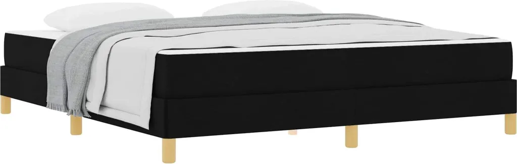 Lit boxspring 180 x 200 cm noir en tissu pour confort king size duo