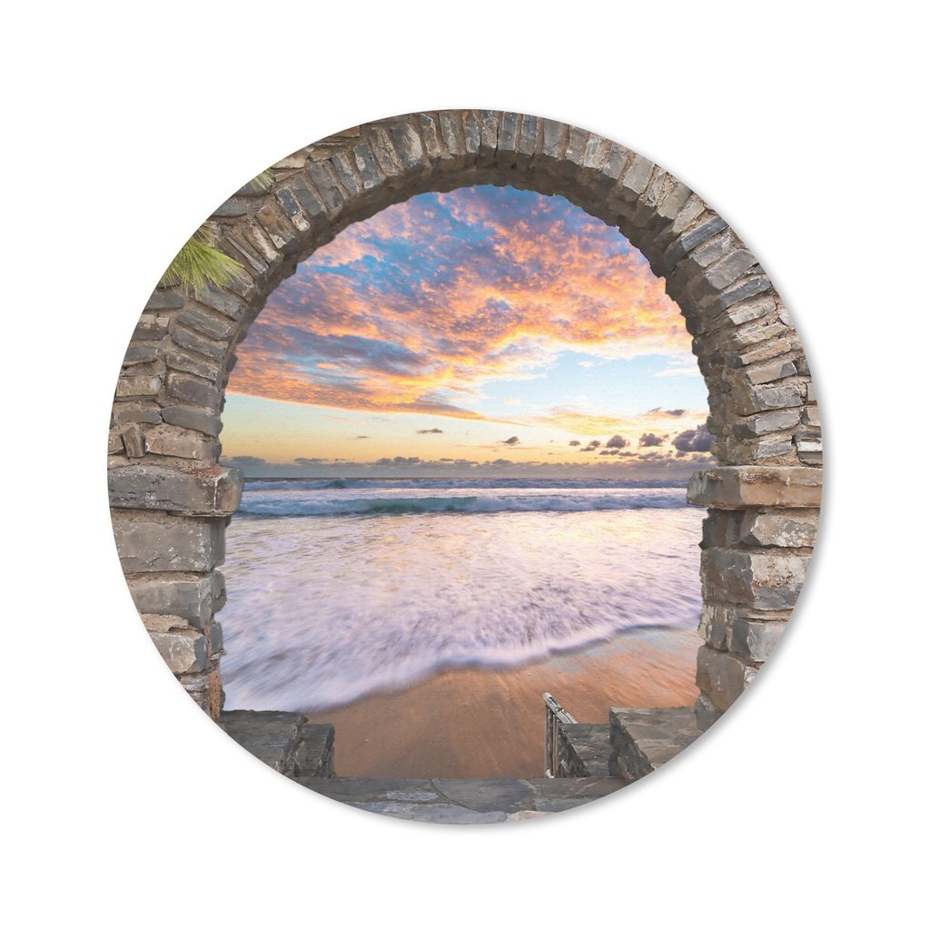 MuchoWow Mauspad Mousepad Abend - Meer - Strand - Aussicht 40x40 cm - Mousepads - Maus Mat - Pad - Mausunterlage - Schreibtisch Accessoires