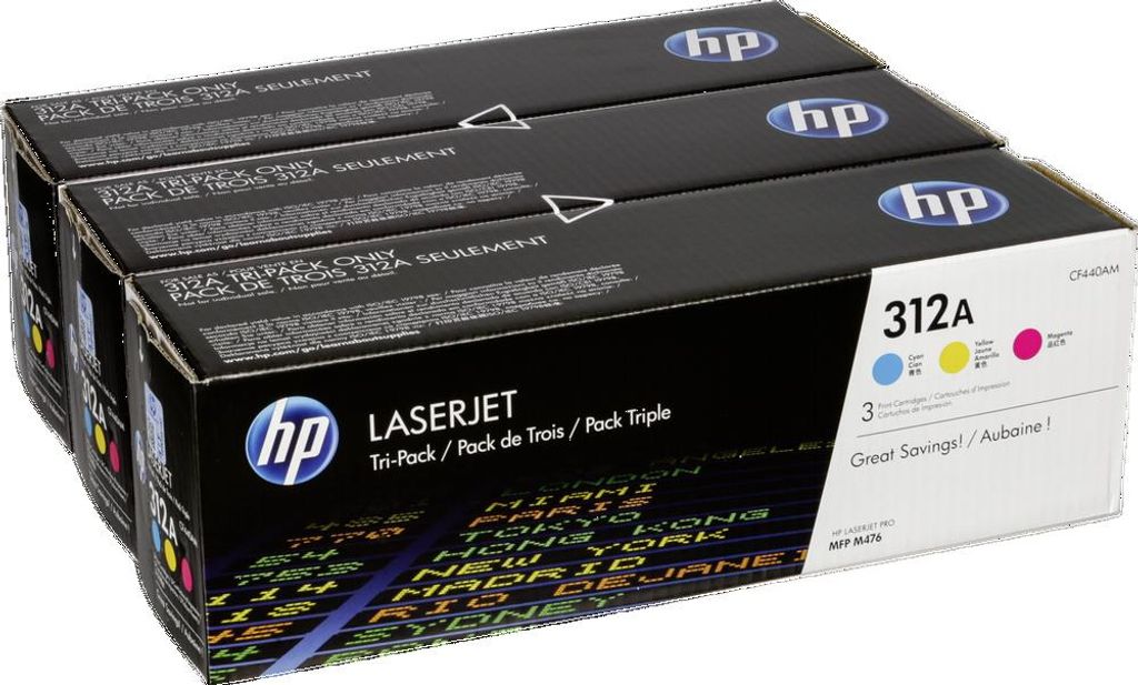 HP Toner multi pak CF 440 AM C M Y nr 312 A Productafbeelding 