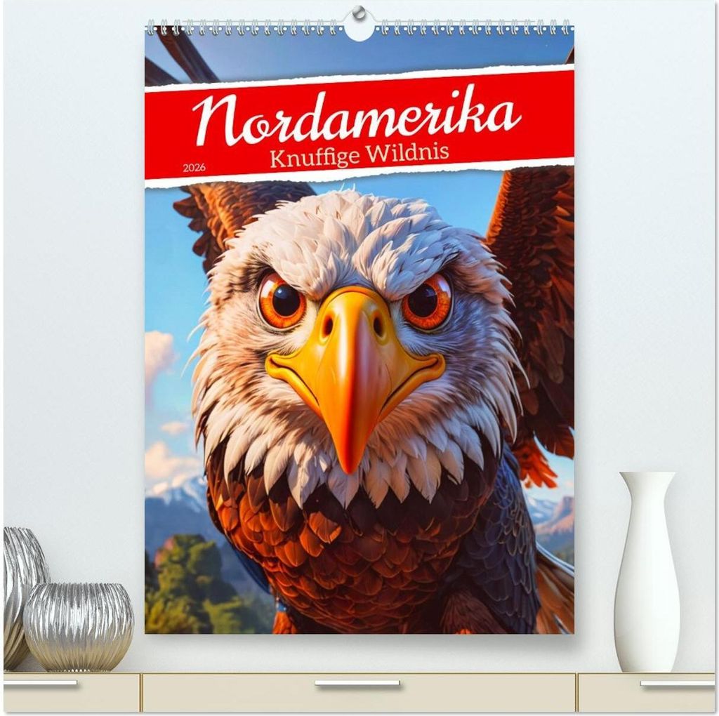 Nordamerika - Knuffige Wildnis (hochwertiger Premium Wandkalender 2026 DIN A2 hoch), Kunstdruck in Hochglanz