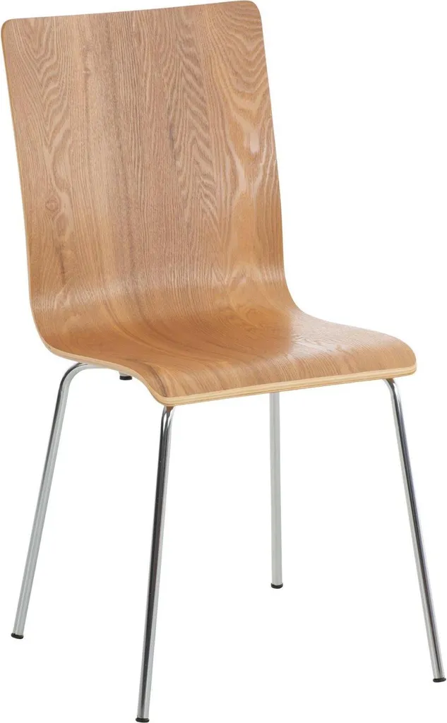 Sedia Rovere e Cromo per Casa e Ufficio | Design Minimalista Guest Chair