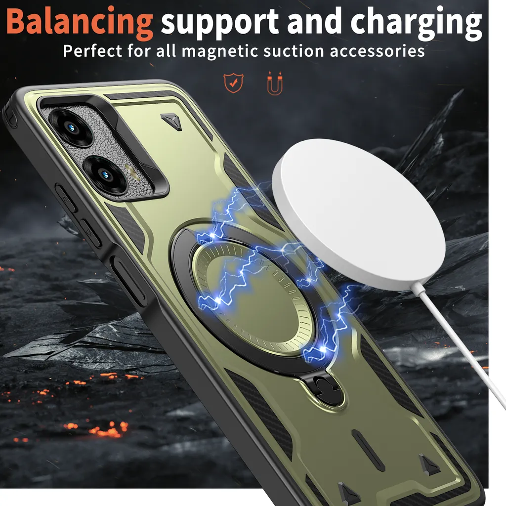 Cover Per Motorola Moto E13 Custodia Antiurto Rigida Magnetica Armor