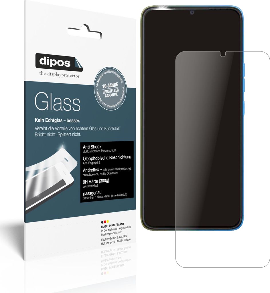 1x Schutzfolie für Tecno Pop 5 Pro matt - Anti-Shock 9H Folie dipos Glass Kunststoffglas