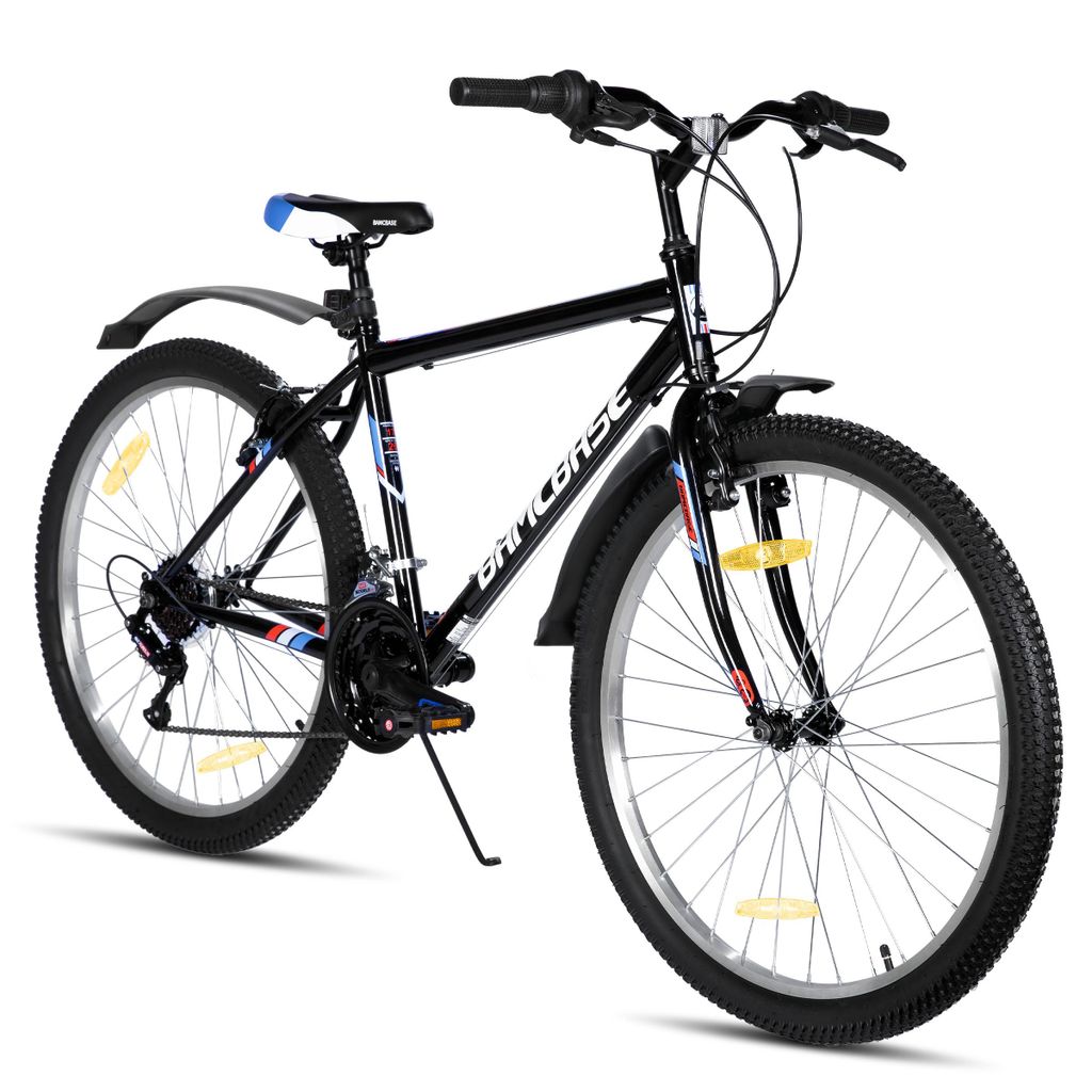 Hiland Mountainbike 26 Zoll für Jugendliche & Erwachsene, 18-Gang Fahrrad mit Doppel-V-Bremse, High Kohlenstoffstahlrahmen MTB für Jugend Frauen