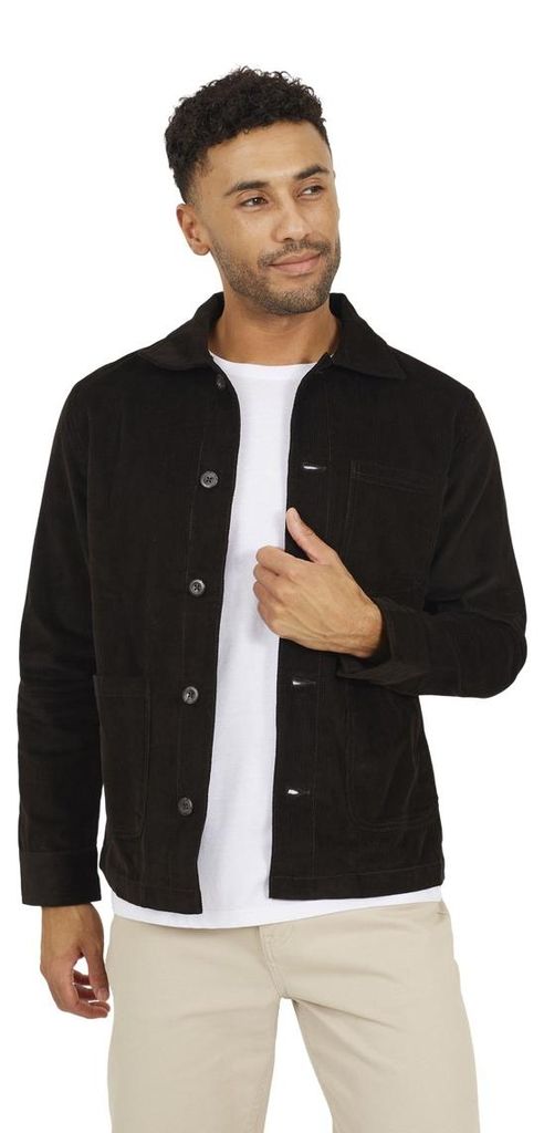 Brave Soul - Shacket für Herren, Knopfleiste, Kordel WH363 (L) (Braun)