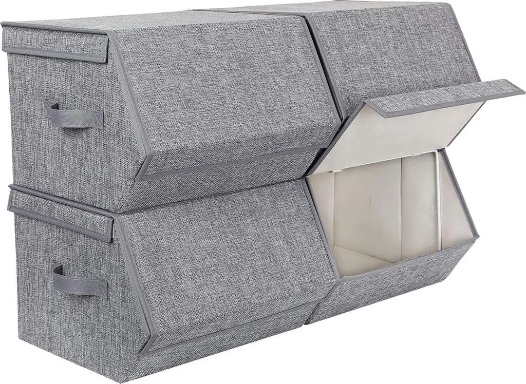 Solution de stockage lot de 4 boîtes de rangement pour vêtements et jouets