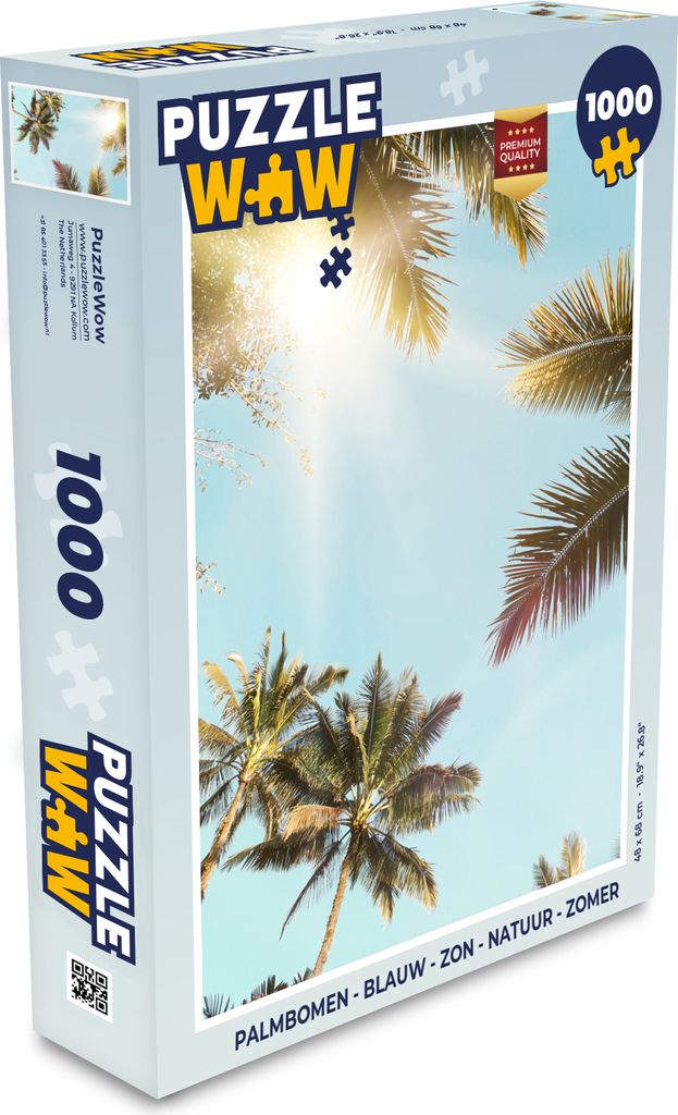 MuchoWow Puzzle 1000 Teile Palmen - Blau - Sonne - Natur - Sommer - Spielzeug - Alt und Jung - Spiele - Puzzeln