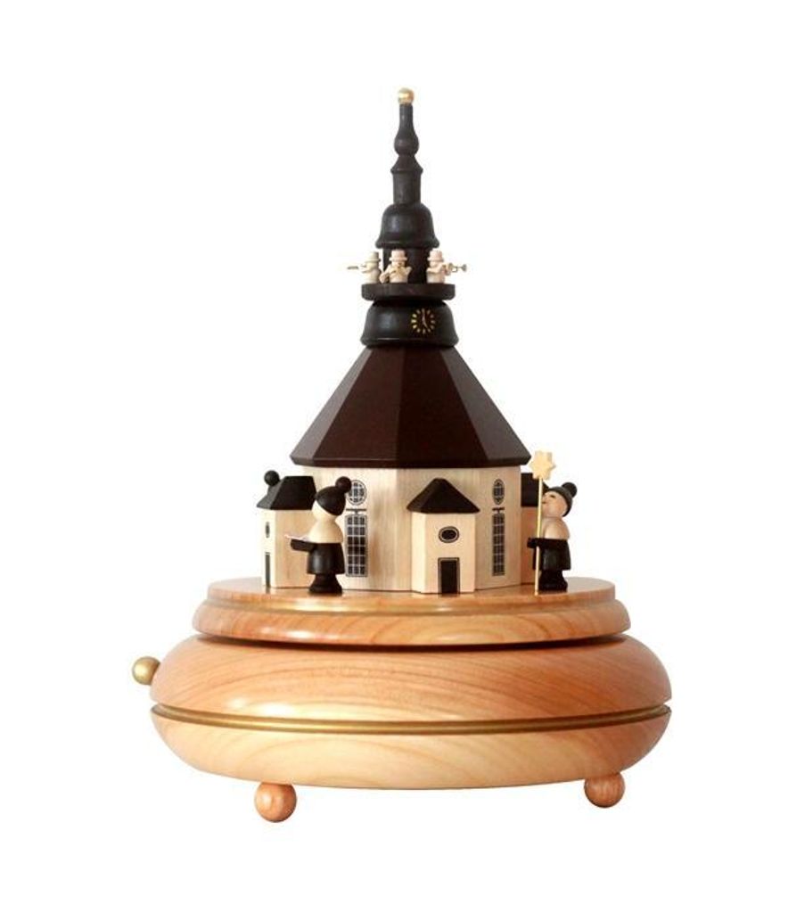 Spieldose mit Seiffener Kirche Höhe=23cm NEU