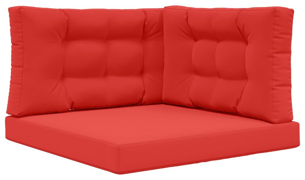 Hochwertigen Möbel Sofakissen für draußen modern - robust und langlebig - 3 pcs Rot Polyester - Gartenmöbelauflagen GermanyMöbel645292