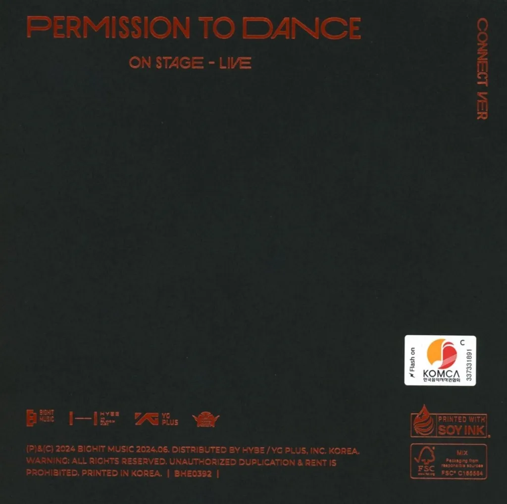 BTS CD Permission To Dance On Stage Live Connect Edition Limité