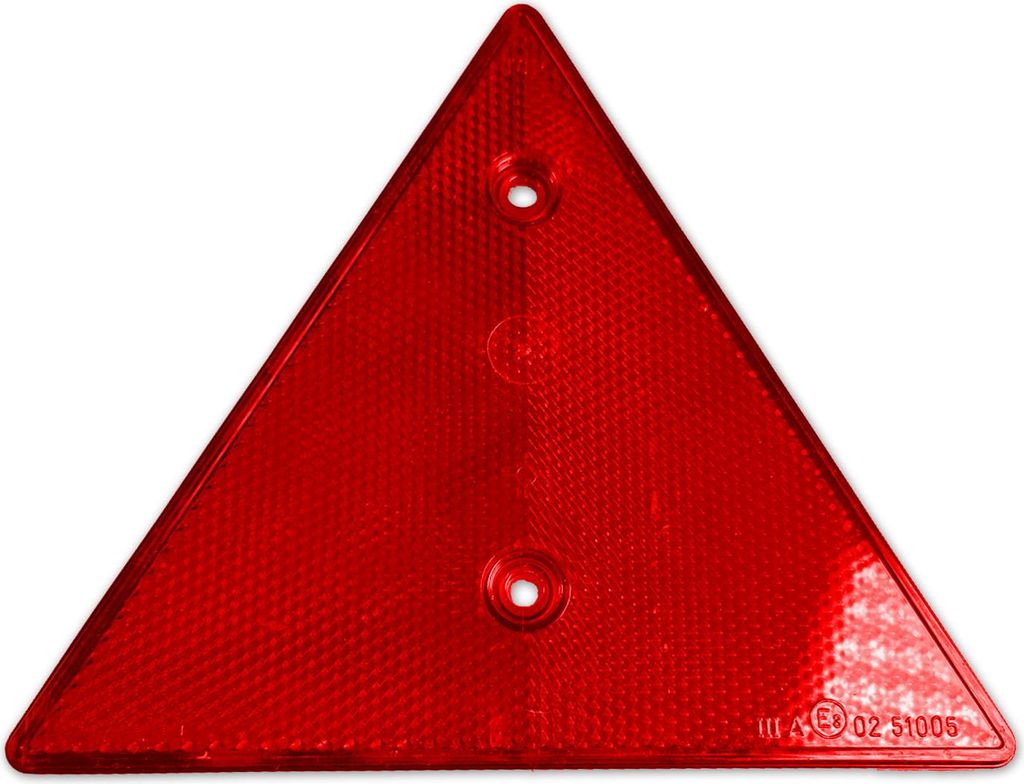 Dreieckrückstrahler | Reflektor | 155x135mm | gebohrt | Rot