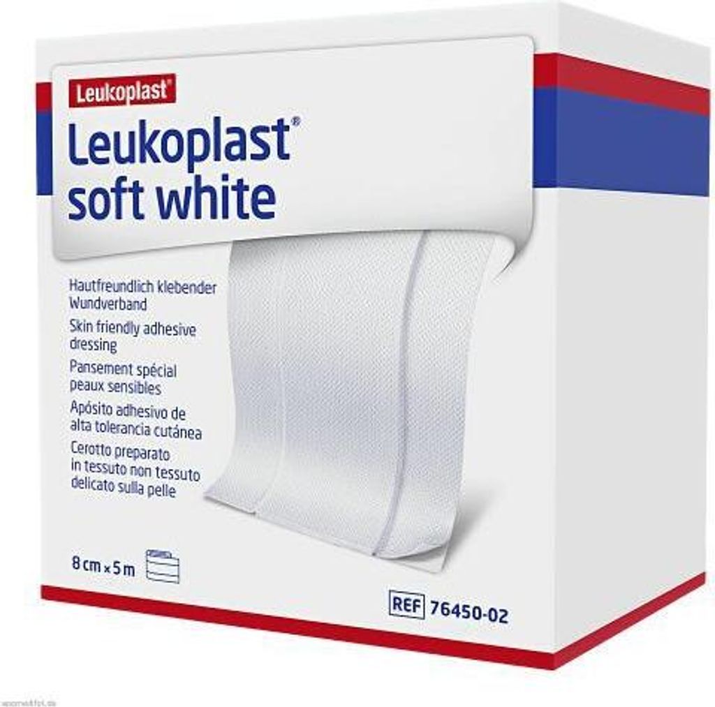 Leukoplast soft white Pflaster 8 cmx5 m Rolle 1 St