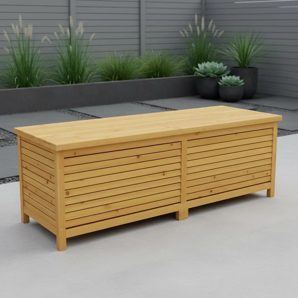 Cassapanca da Giardino in Legno Marrone | Baule Portacuscini da Esterno