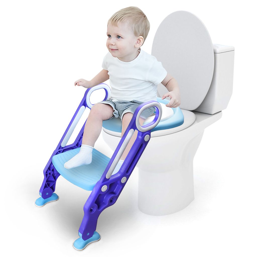 Kinder Toilettentrainer & Treppe Toilettensitz WC Lerntöpfchen Faltbar Werkzeug 
