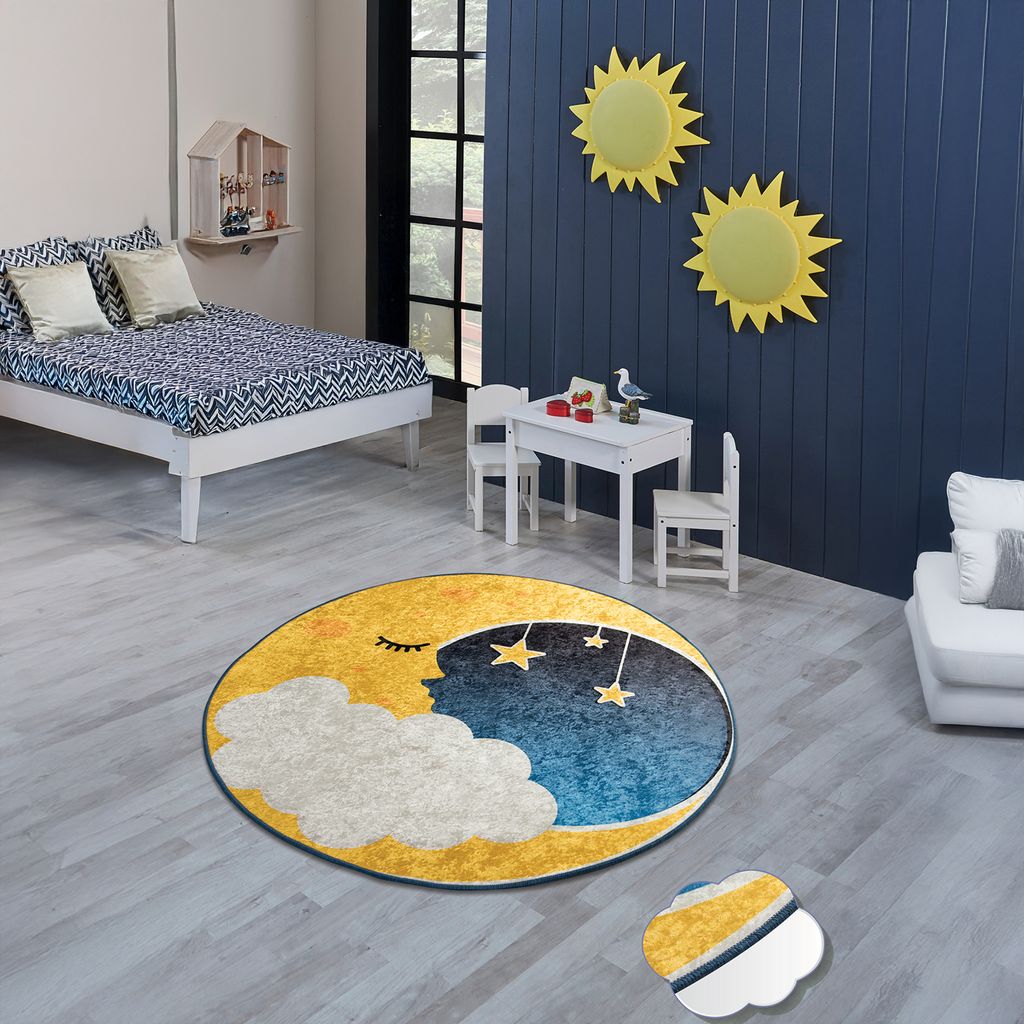 Bosdela Kinder- und Babyteppich Round Ø140 cmMoon