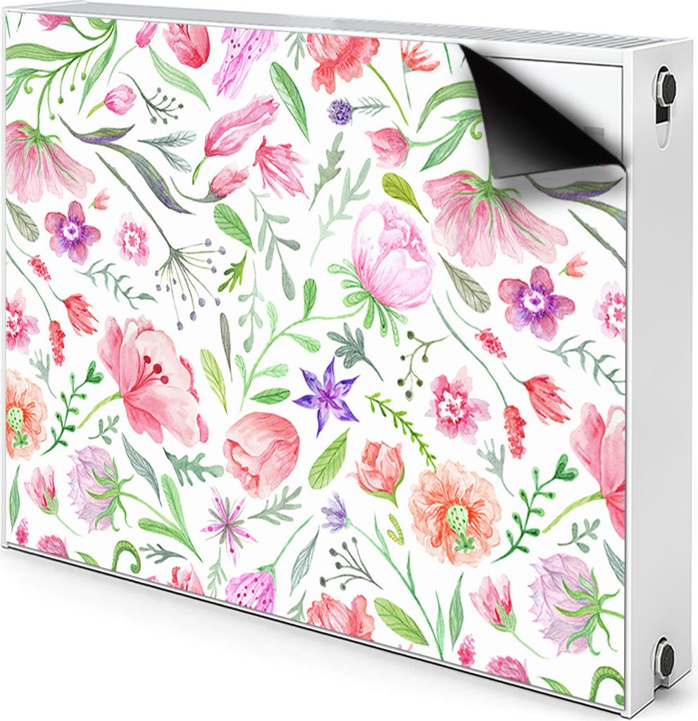 Magnet Heizkörperabdeckung Heizkörperverkleidung Verkleidung Abdeckung 90x60 cm - Lackierte Blumen