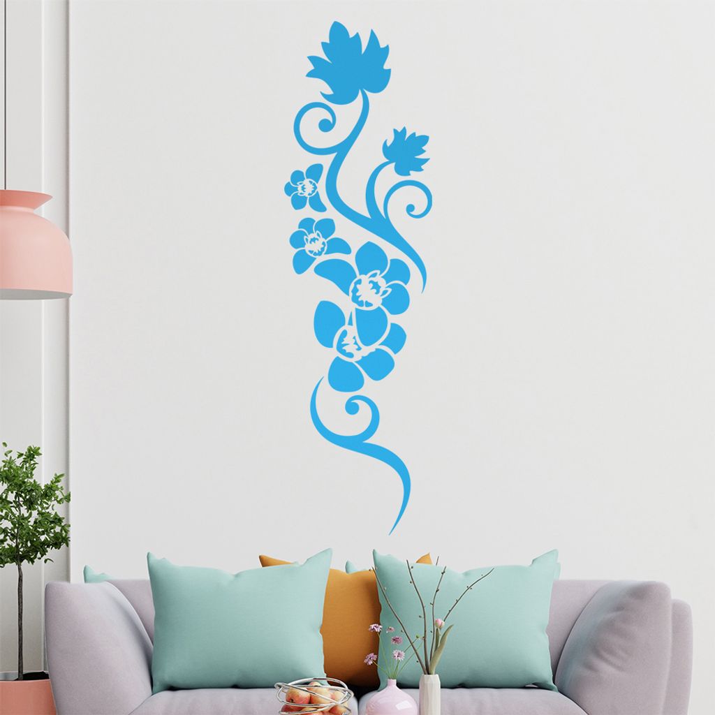 Orchidee - Linien Wandtattoo in 6 Größen - Wandaufkleber Wall Sticker - Dekoration, Küche, Wohnzimmer, Schlafzimmer, Badezimmer