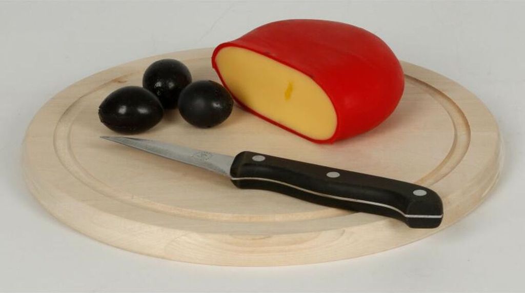 BURI Holz Schneidebrett Rund Küchen Zerkleinern Kochen Hacken Gemüse Obst Fleisch