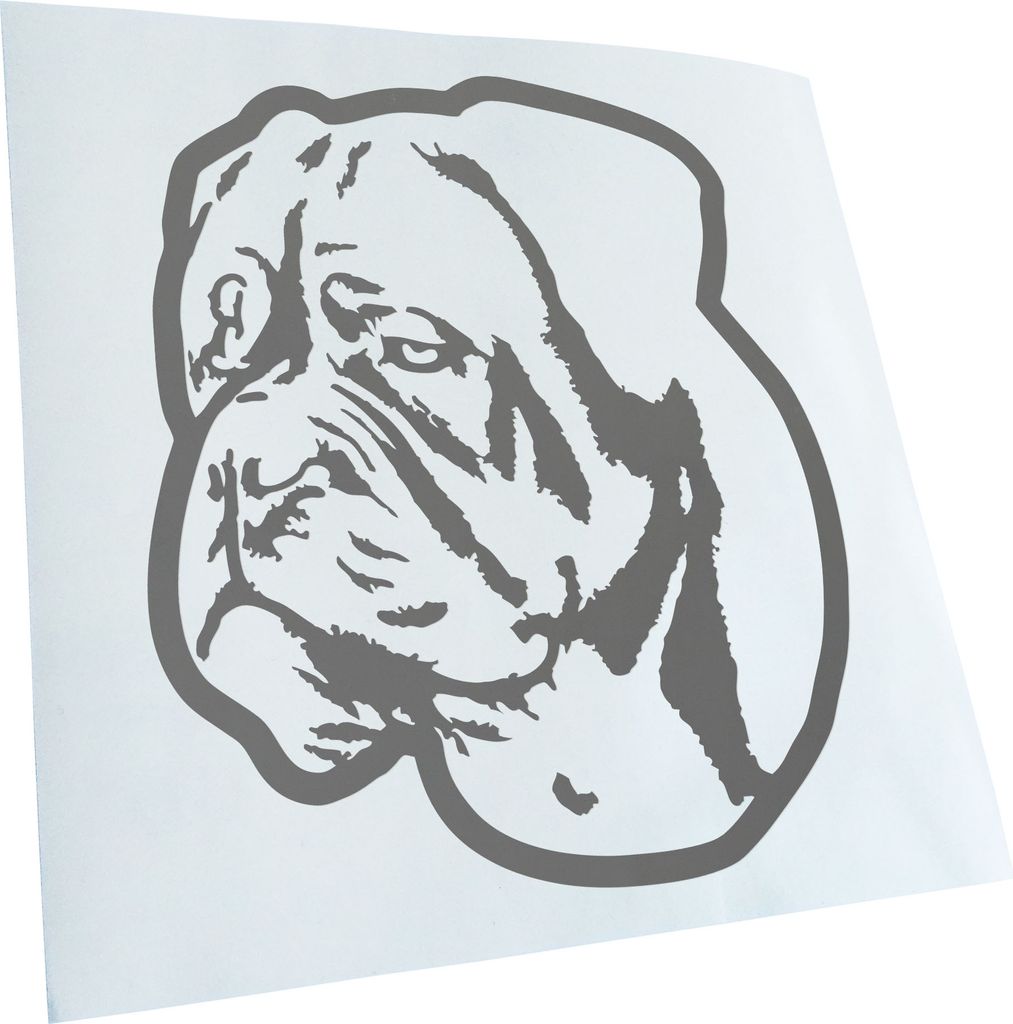 Kiwistar - Autoaufkleber - dogue de bordeaux Hund - Grau - 60x50cm - Aufkleber für Auto, Laptop, Fahrrad, LKW, Motorrad mehrfarbig JDM Decal Racing