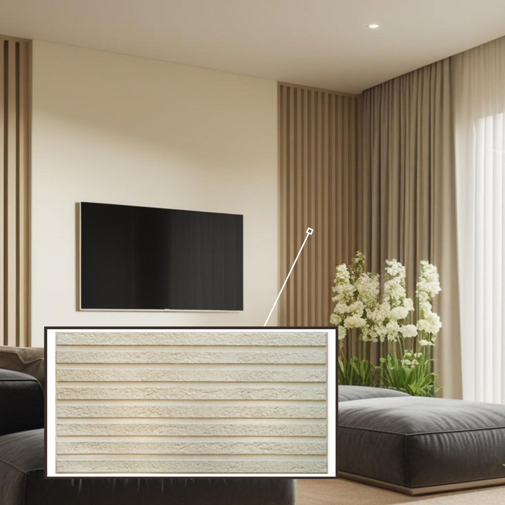 3D-Wandpaneele PVC | Lamellen Optik | Sandstone Slats - 10 Platten - 5 m² | Für Wohnzimmer, Küche & Bad | Einfache DIY-Montage