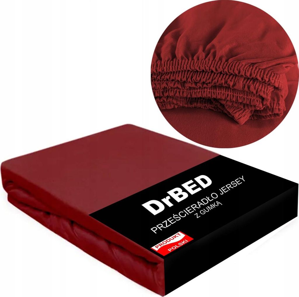 Spannbettlaken 140x200 Baumwolljersey ELASTIC Burgundy Polish