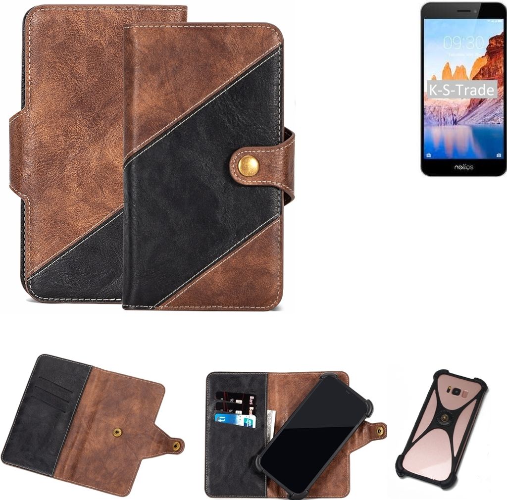K-S-Trade Handy Hülle Schutz Hülle Schutzhülle Bookstyle Case kompatibel mit TP-LINK Neffos C7A Handy Cover Hülle Schutztasche 1x