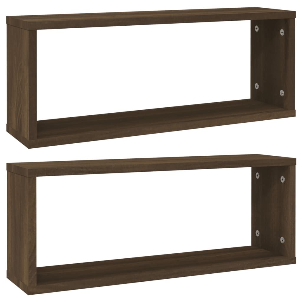 vidaXL Mensole a cubo 2 pz. Aspetto rovere marrone Immagine del prodotto 