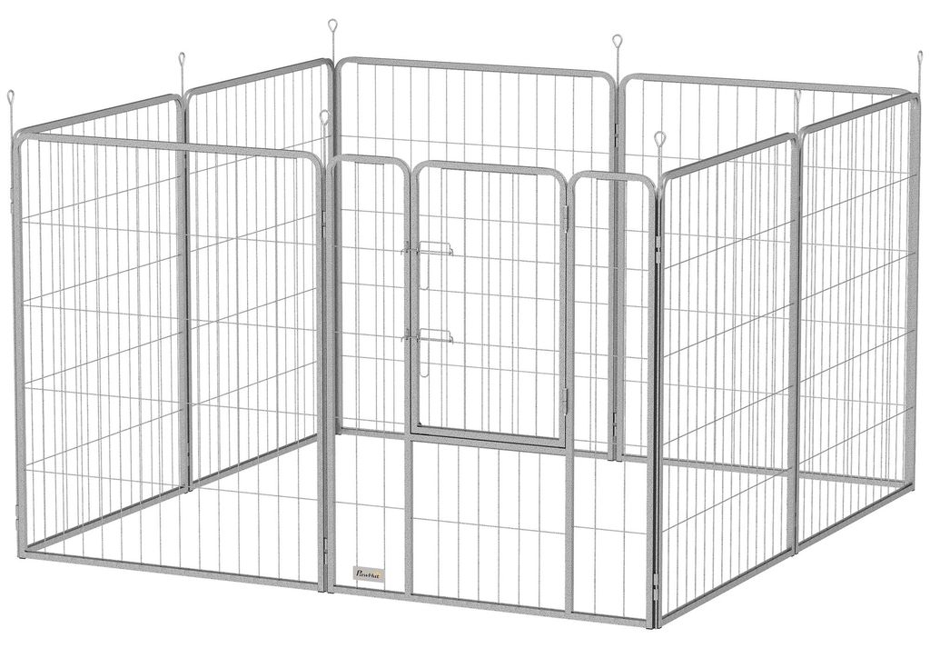 PawHut Welpenauslauf 100 cm Hoch, 8-TLG Hundelaufstall mit Produktbild 