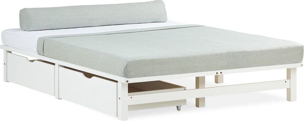 Homestyle4u Holzbett Palettenbett 140x200 cm 2 Schubladen Produktbild 