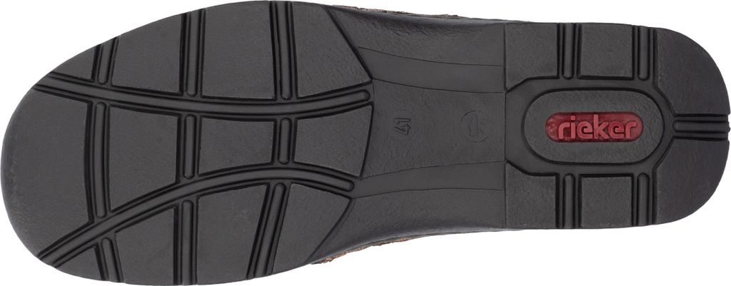 Rieker Herren Halbschuh Schnürschuh Stretcheinsatz Leder 05315, Größe:42 EU, Farbe:Braun