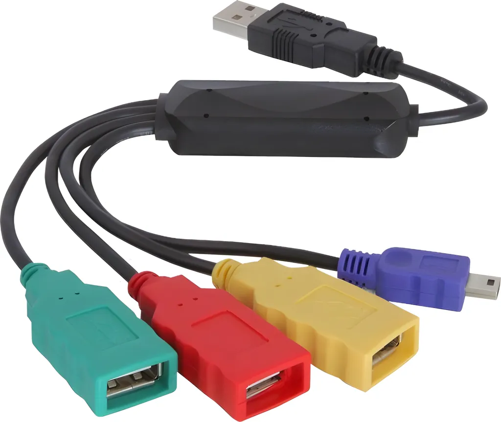 Adaptateur Hub USB pour Brancher Clavier et Souris sur Port Mini-B