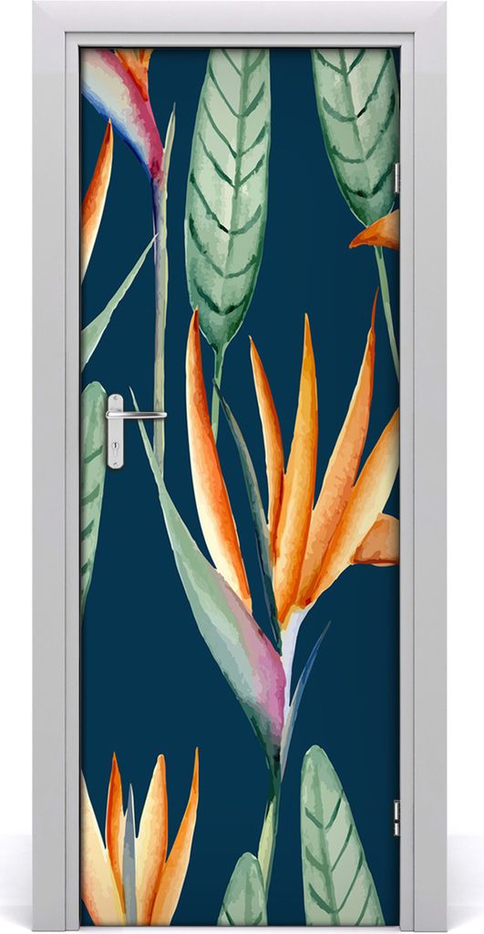 Tulup Türaufkleber 75x205 cm Dekorative Aufkleber Selbstklebend Wasserdichte Tapete Abnehmbar Schlafzimmer Wohnzimmer Wohnkultur - Strelitzia reginae