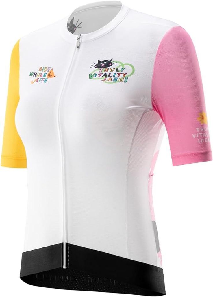 ROCKBROS TVI Damen Kurzarm Fahrradtrikot Atmungsaktiv Schnelltrocknend Für Rennrad MTB Größe XL