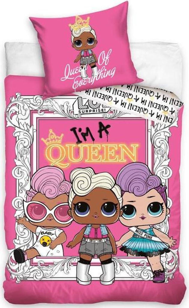 LOL-Überraschung! Bettbezug I'm a Queen 140 x 200 cm - Baumwolle - 70 x 90 cm