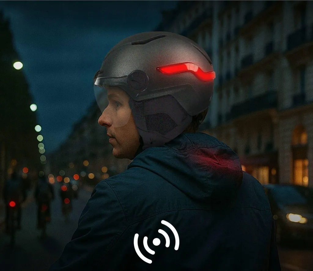 Casque connecté LED avec télécommande guidon pour scooter et vélo L - 3