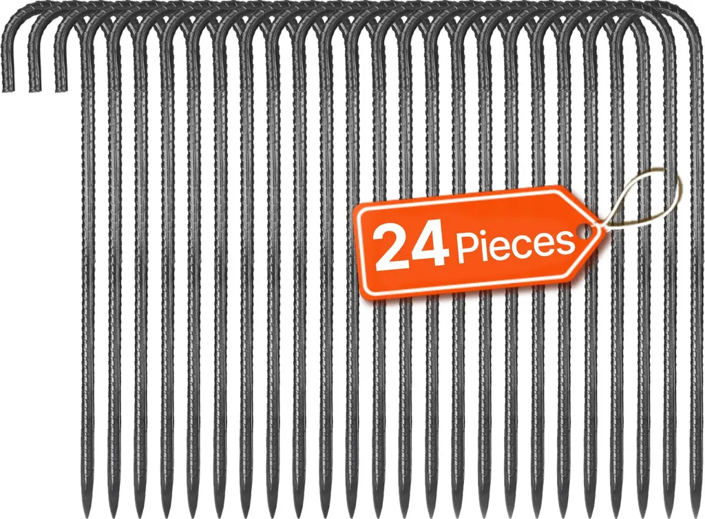 Ancrages au Sol pour Tentes et Aménagements de Jardin 40cm Lot de 24