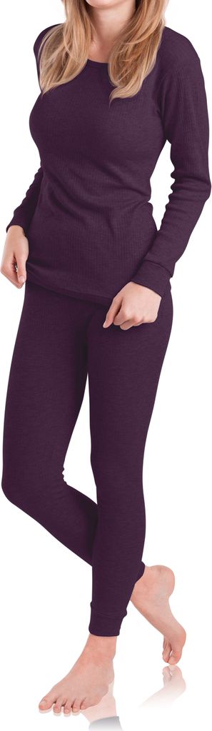 MT Damen Ski- & Thermowäsche Set - warme Unterwäsche langarm mit weicher Innenseite - Lila S