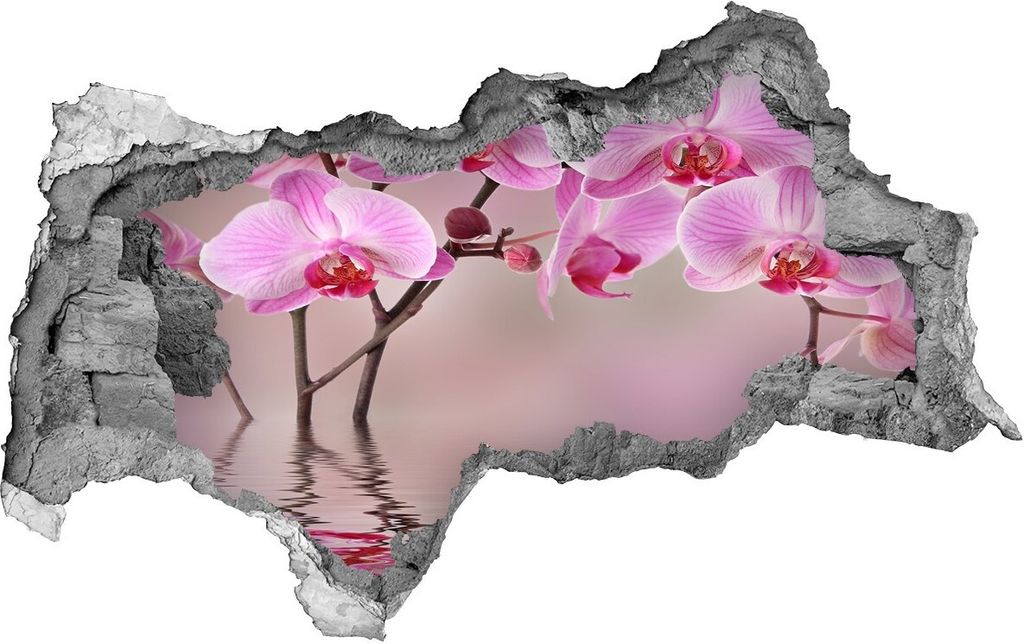 Selbstklebender Loch-3D-Aufkleber 95x73 cm rosa Orchidee
