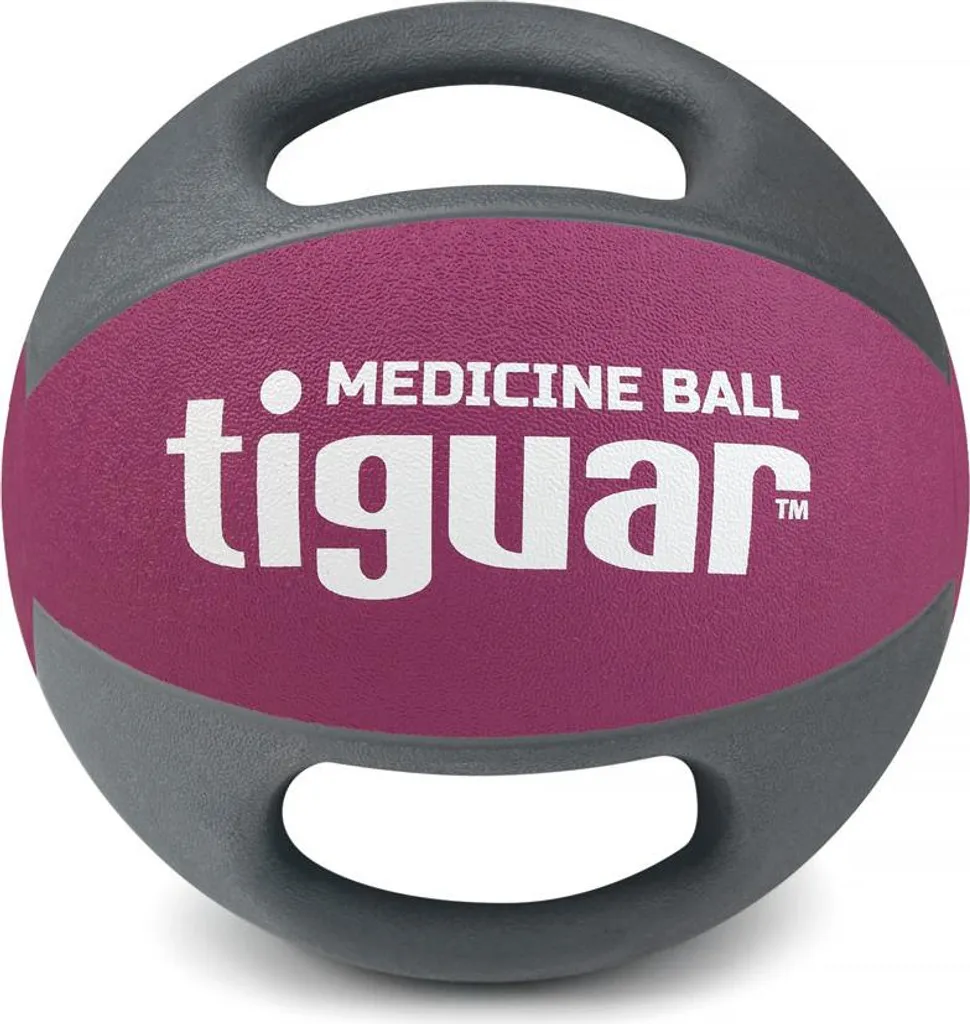 Tiguar Medizinball 8 kg Olive : Ballon avec Doubles Poignées de Fitness