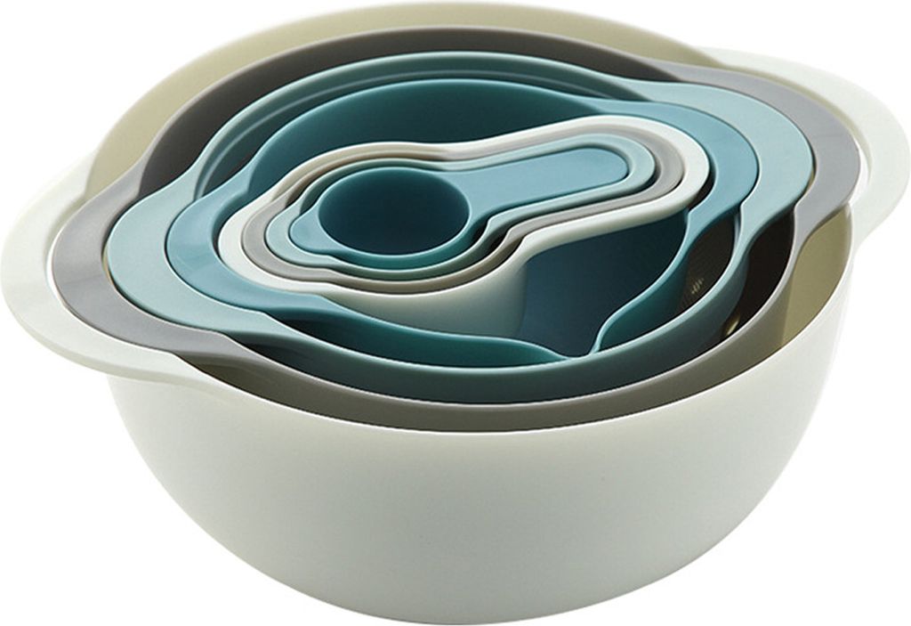 8-teiliges Rührschüssel-Set, Regenbogen-Salatschüssel, Küchenutensilien aus Kunststoff