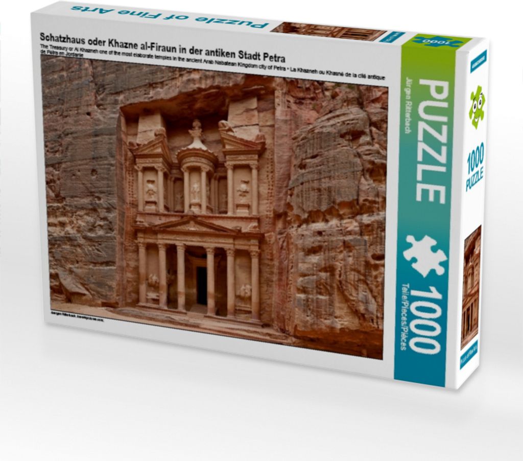 Calvendo Schatzhaus oder Khazne al-Firaun in der antiken Stadt Petra 1000 Teile Puzzle quer 640x480mm, Ritterbach Jürgen; 7317623