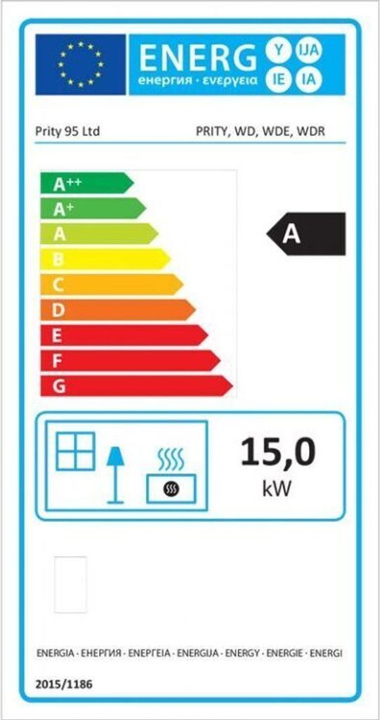Wasserführender Kaminofen Holzofen Prity WD W15 7 + 12 kw Produktbild 3