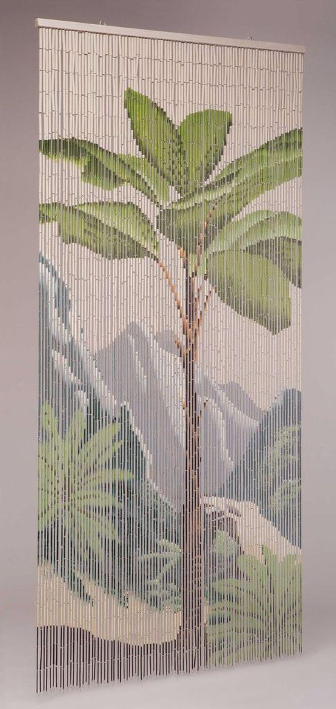 Závěs do dveří 90x200 cm béžový/zelený Obrázek produktu 