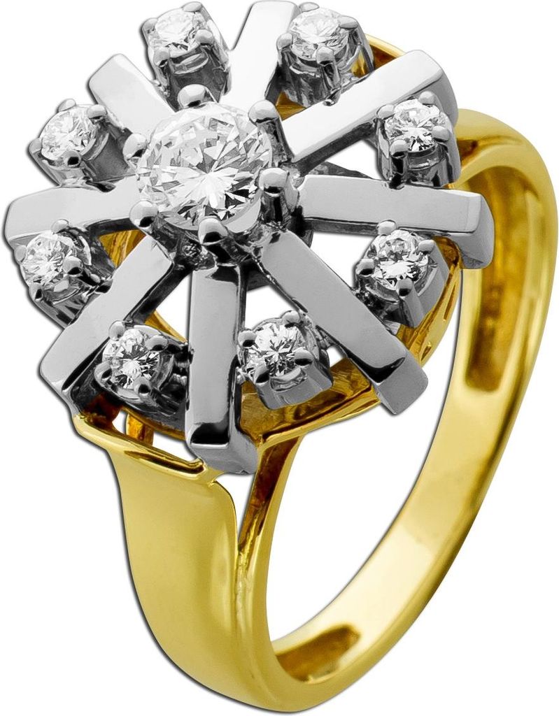 Brillantring Gold 585 Weißgold 14K Brillanten 0.70ct 18