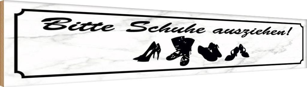 vianmo Holzschild 10x46 cm bitte Schuhe ausziehen Warnschild Hinweisschild