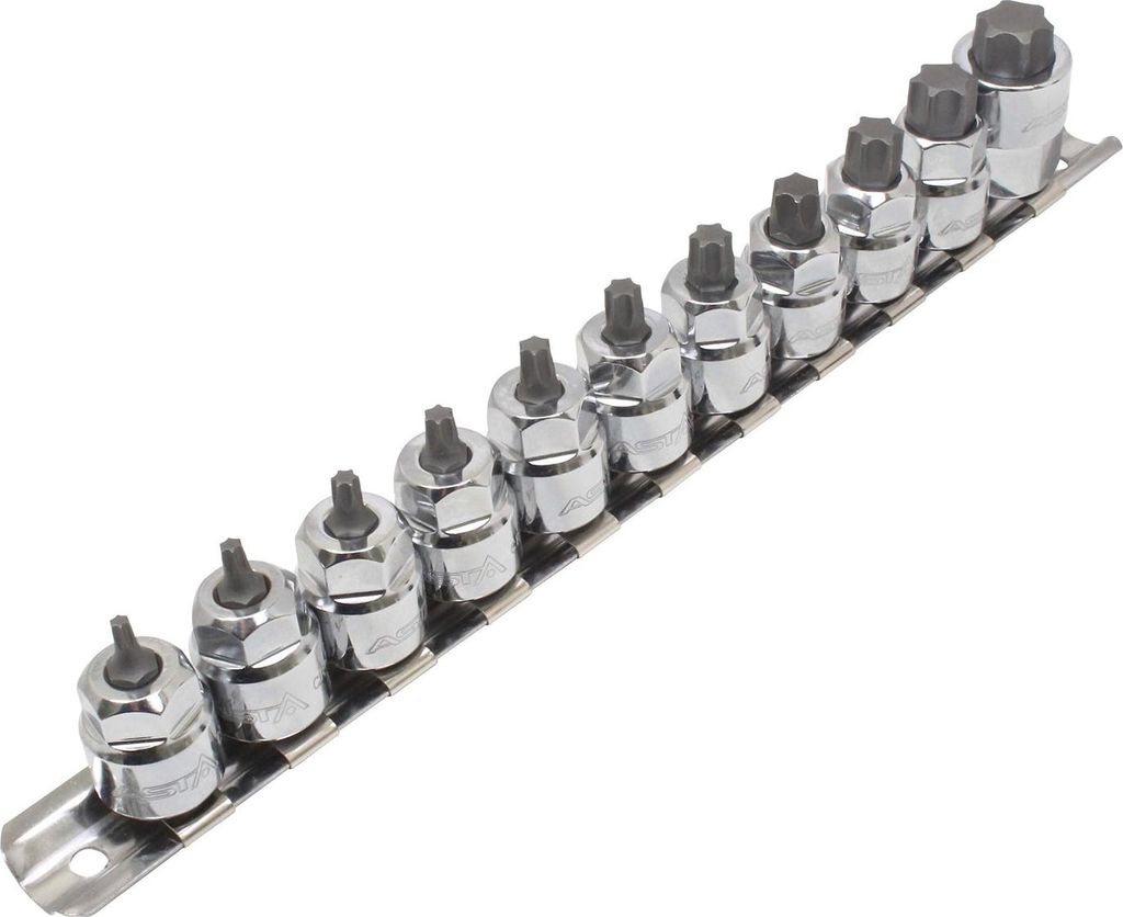 Asta nasadki niskoprofilowe Torx 3/8" na szynie, ideal für Präzisionsarbeiten, kompaktes und robustes Design, widerstandsfähig, einfache dede Ve...