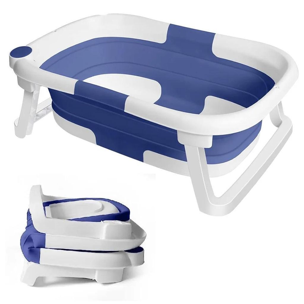 Babybadewanne - Faltbare Babywanne - Platzsparend - PP-Kunststoff - Für Neugeborene & Babys - Blau