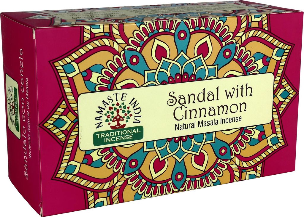 Namaste India Räucherstäbchen Sandelholz mit Zimt Sandalo con Canela 12x15gr indische Duftmischung